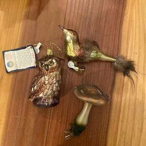 Christmas German ornaments glass heirloom trio